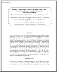 Broodfish Selection and Its Effect on Seed Output of Nile Tilapia in Large-Scale Commercial Seed Production System