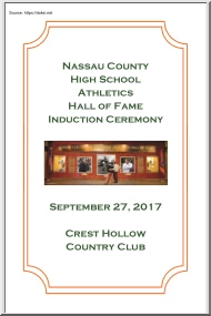 Nassau County High School Athletics Hall of Fame Induction Ceremony