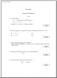 Matematika középszintű érettségi mintafeladatsor megoldással, 2005