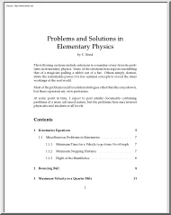 C. Bond - Problems and Solutions in Elementary Physics