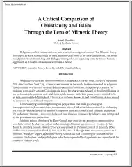 Brent I. Brantley - A Critical Comparison of Christianity and Islam Through the Lens of Mimetic Theory