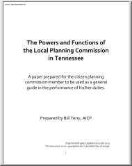 The Powers and Functions of the Local Planning Commission in Tennessee