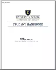 University School, East Tennessee State University, Student Handbook