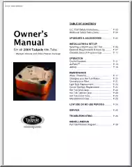 Owners Manual for all 2004 Tadpole Hot Tubs