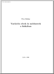 Pere Balázs - Variációs elvek és
