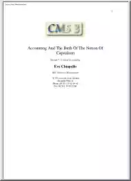 Eve Chiapello - Accounting And The Birth Of The Notion Of Capitalism