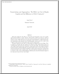 Anne Beyer - Conservatism and Aggregation, The Effect on Cost of Equity Capital and the Efficiency of Debt Contracts