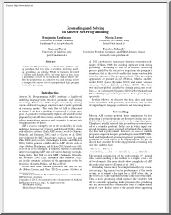 Kaufmann-Leone-Perri - Grounding and Solving in Answer Set Programming