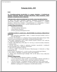 Pedagógia tételek, 2003