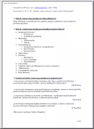 Intelligens rendszerek I