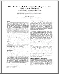 Older Adults and Web Usability Is Web Experience the Same as Web Expertise