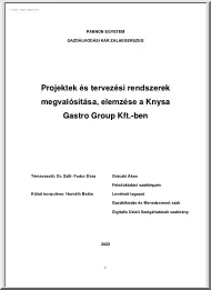 Gráczki Ákos - Projektek és tervezési rendszerek megvalósítása, elemzése a Knysa Gastro Group Kft.-ben