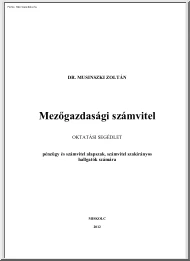 Dr. Musinszki Zoltán - Mezőgazdasági számvitel