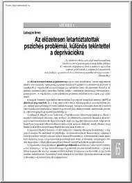 Lebujos Imre - Az előzetesen letartóztatottak pszichés problémái, különös tekintettel a deprivációkra
