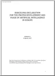 Barcelona Declaration for the Proper Development and Usage of Artificial Intelligence in Europe